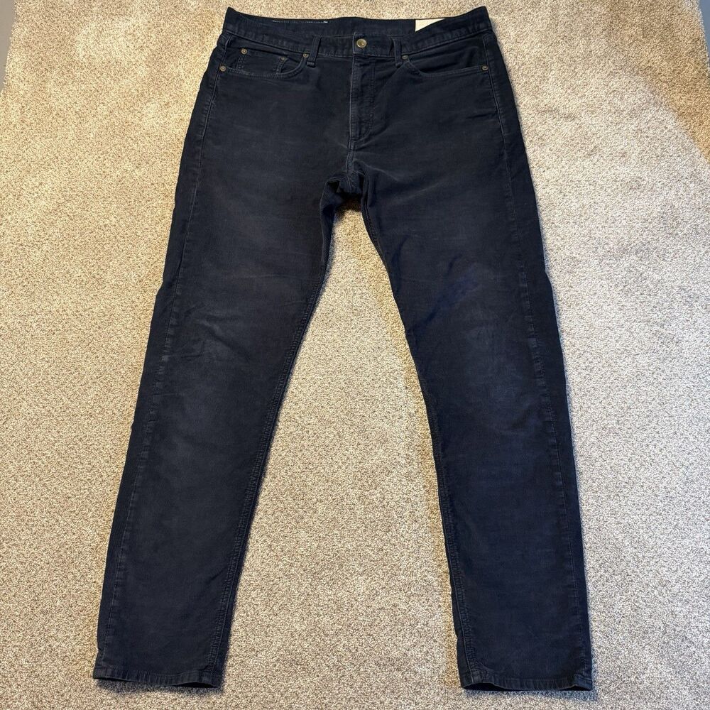 Rag & Bone Fit 2 Slim Corduroy Pants Mens 36x32 Navy Blue Stretch Style MED20F
